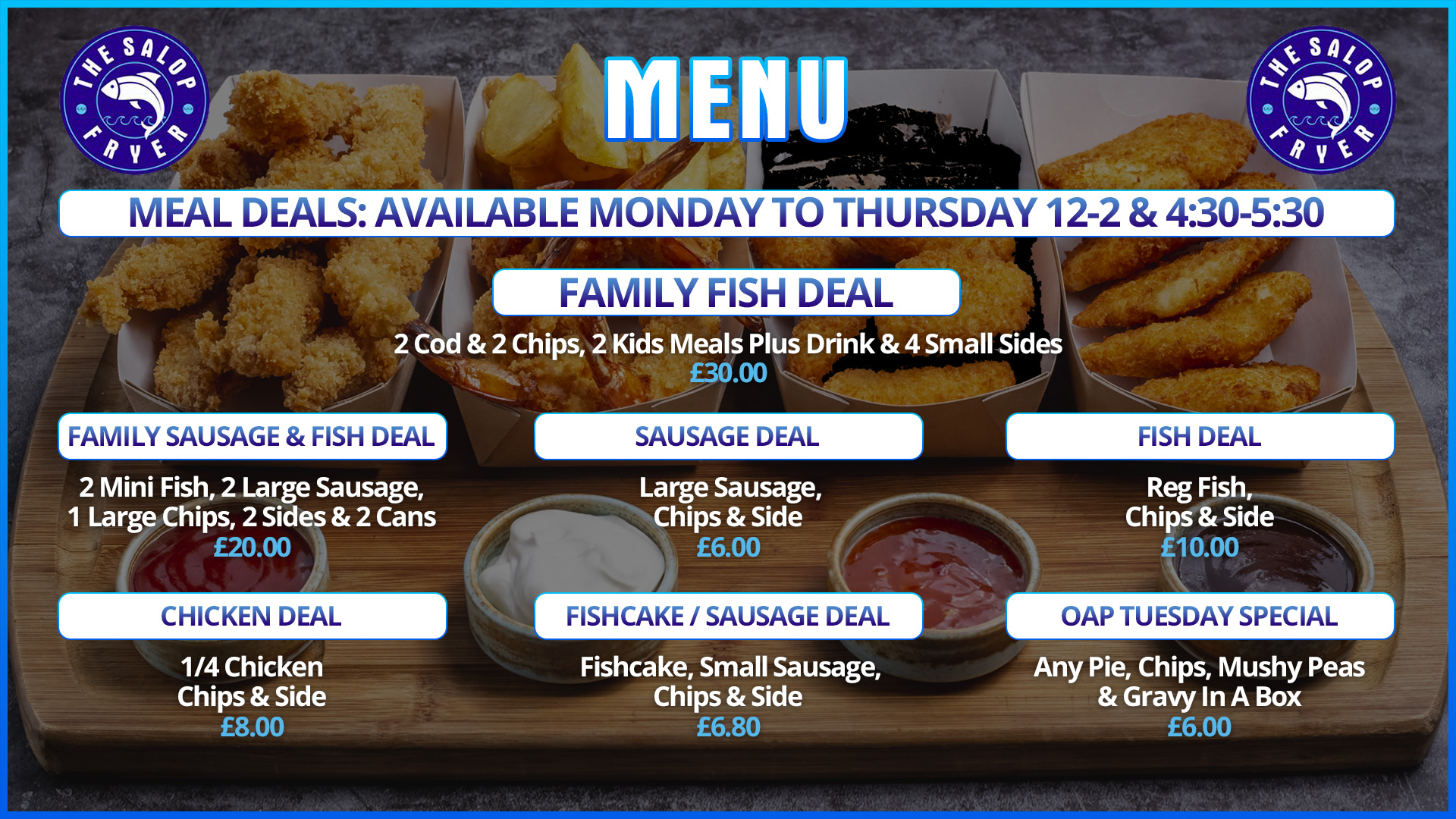 Salop Fryer Menu