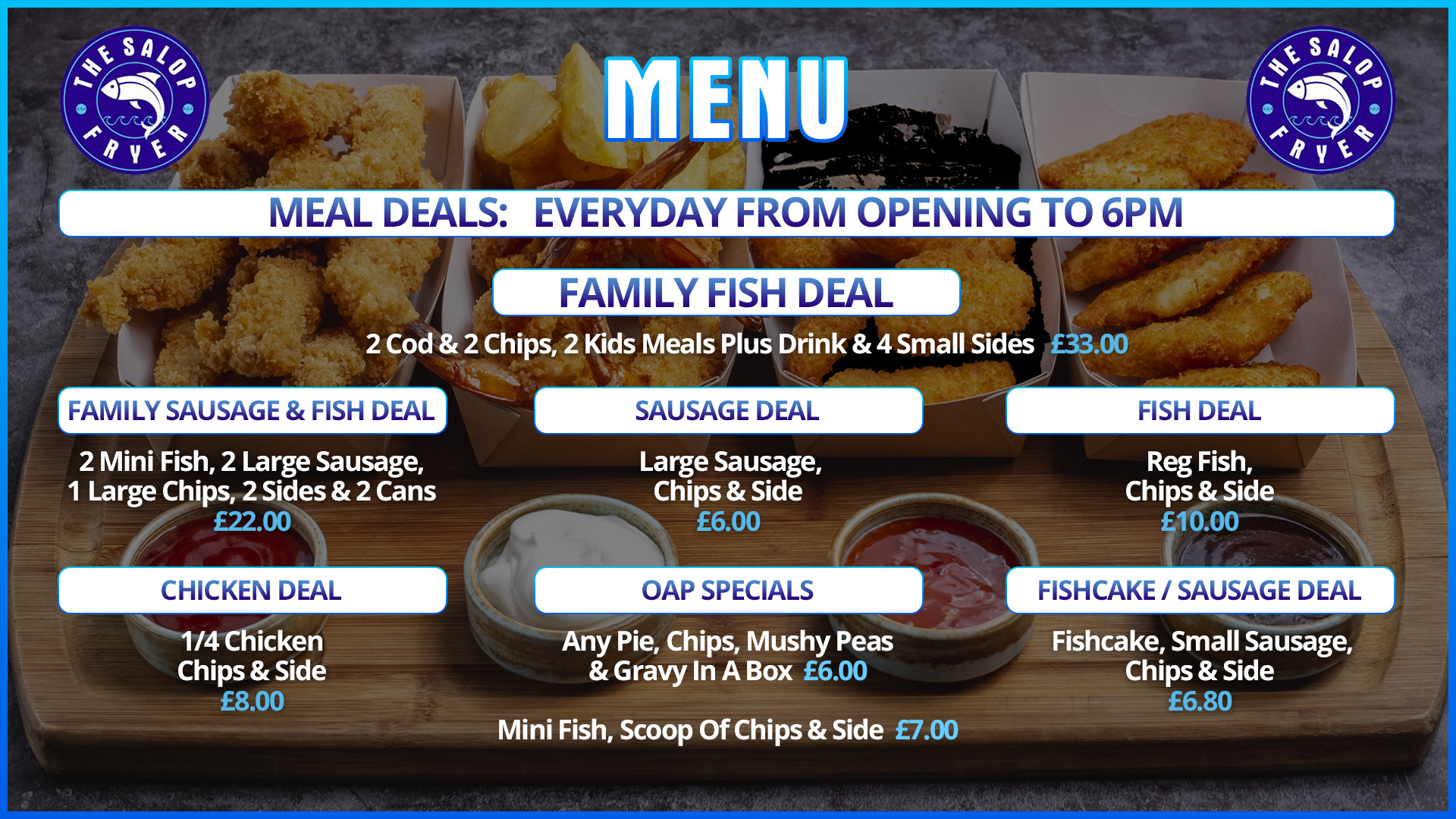 Salop Fryer Menu